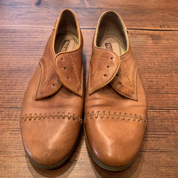 PIKOLINOS Cognac Tan Leather Oxford Shoes - Picture 2 of 7